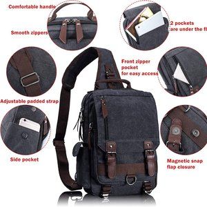 Brand New Backpack Canvas Messenger Sling Bag Cross Body Bag Shoulder Bag